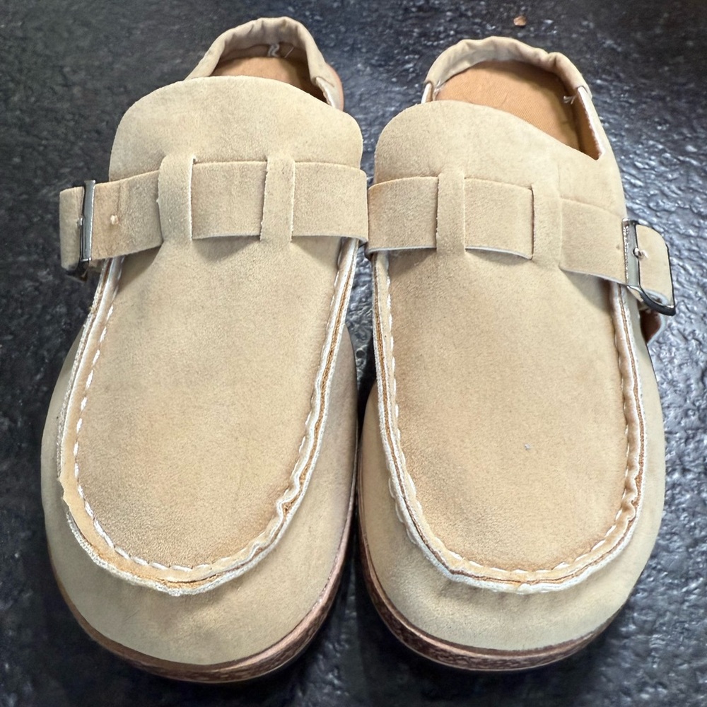 Women's Tan Suede Mules